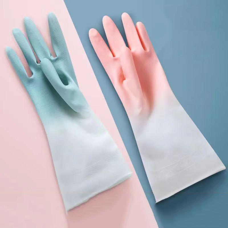 Women's Waterproof Latex Dishwashing Gloves - Durable, Long, and Wear-Resistant