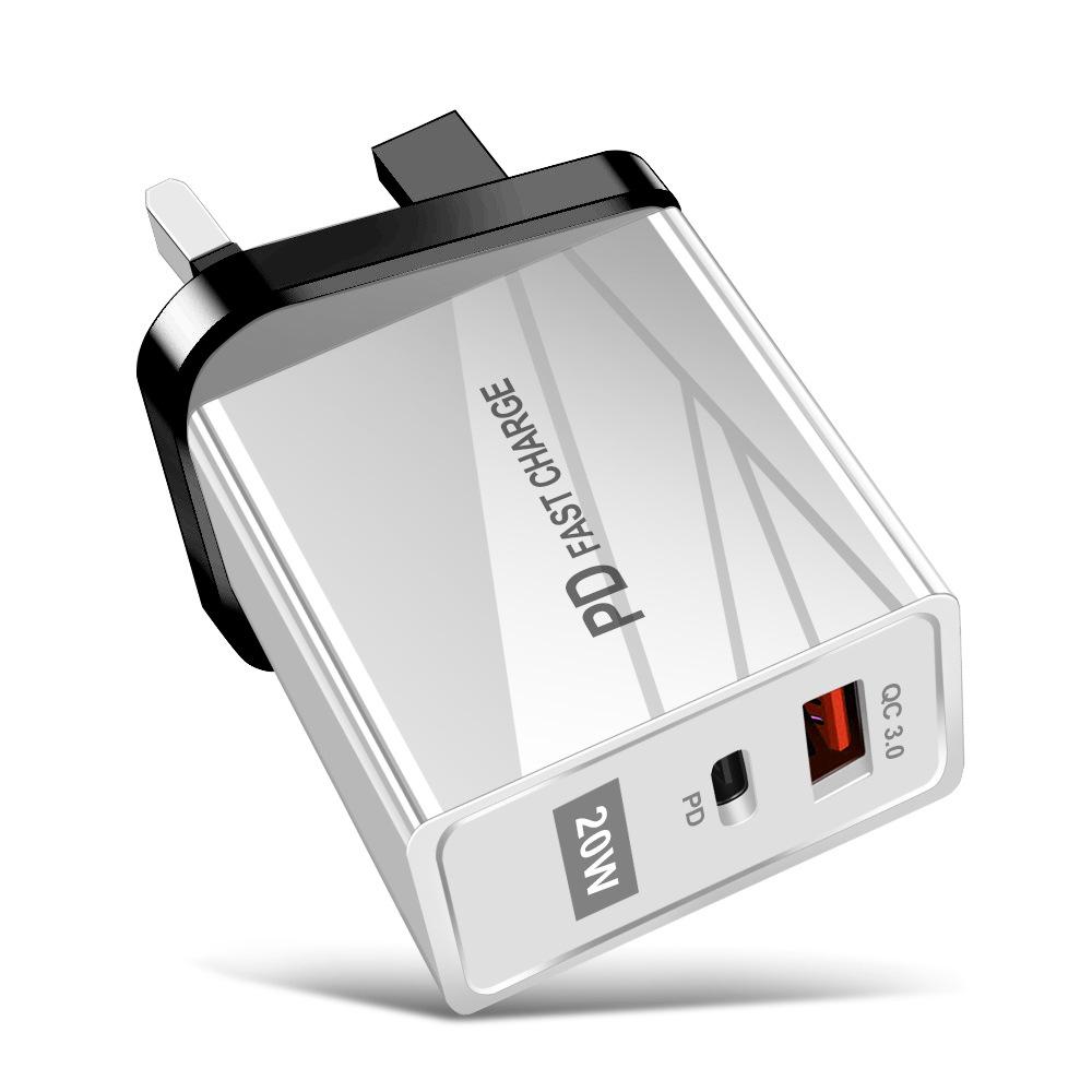 USB Travel Charger QC3.0+PD, 5V/9V/12V, EU/US Standard, Fast Charging
