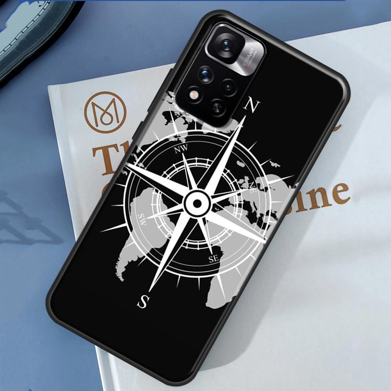 Compass Case For Xiaomi Redmi 14C 13C 10C 12C Redmi Note 13 14 Pro 12 11 9 10 9S 10S 11S 12S Cover