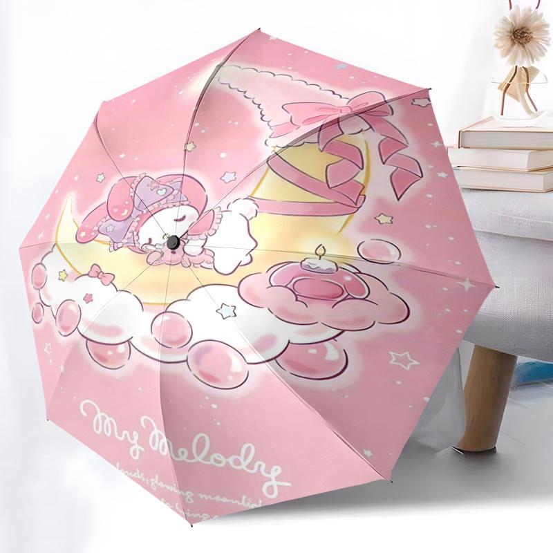 1pc My Melody Automatic Opening/Closing Umbrella with Foldable Design, Iron Frame, Outdoor Use, Festival Gift for Fans, Travel, Daily Use, Perfect Pre
