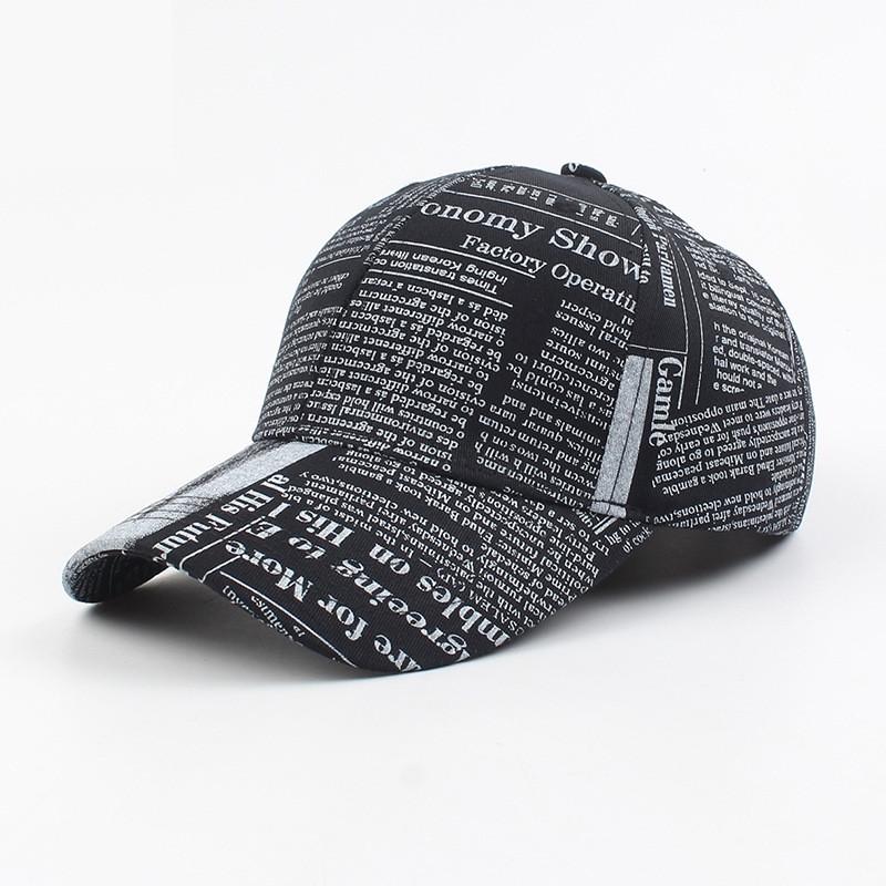 Gorra con diseño de periódico Unisex, gorra de béisbol informal con estampado de grafiti, sombreros ajustables para mujeres y hombres, gorro de Hip Hop callejero