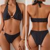 European And American Sexy Split Bikini Swimsuit Polka Dot Print With Accessories Bikini Hot Spring Vacation Swimsuit Women