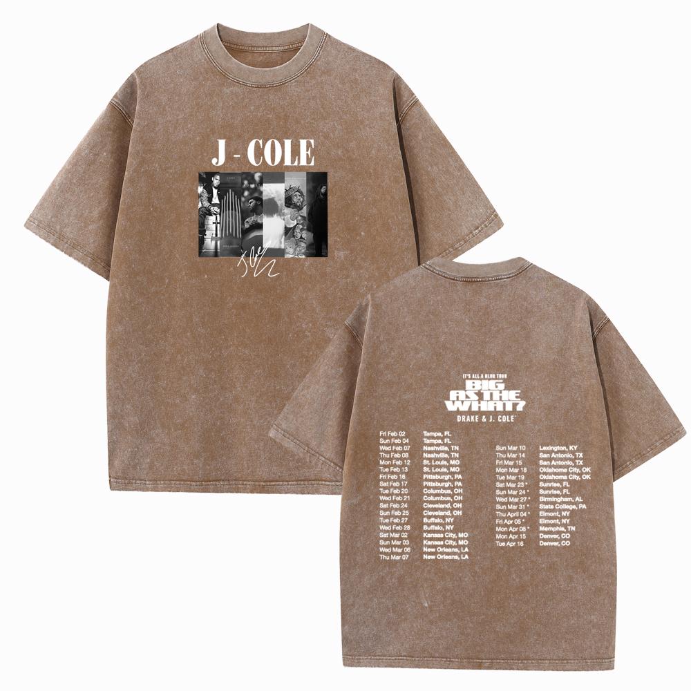 J Cole Tour Shirts Vintage Harajuku Summer  Unisex Regular O-Neck Short Sleeve Casual Cotton T-Shirts Printing