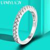 URMYLADY 925 Silver White Gold Round Excellent Cut Moissanite Ring for Girls Cocktail Jewelry