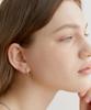 Halden One Touch Oval Ring Earrings (E004_Silver Small)