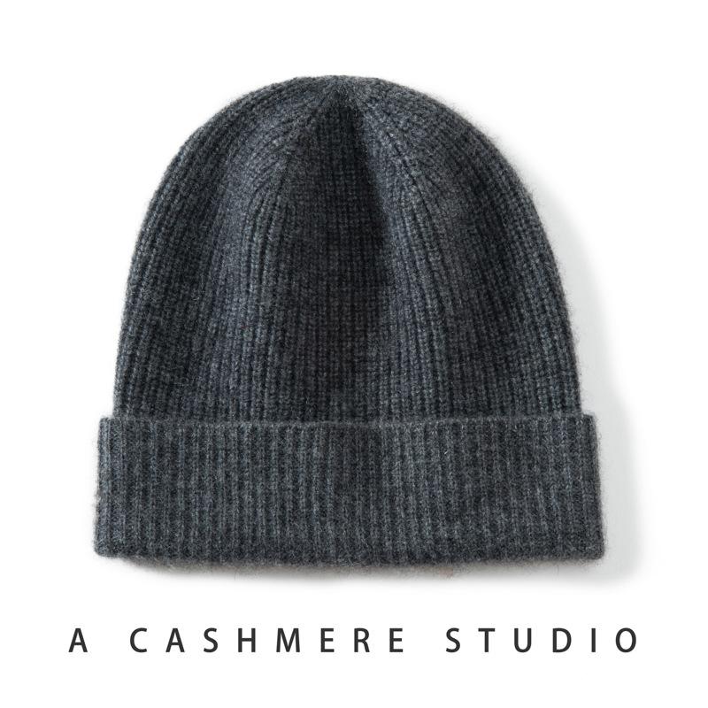 Winter New Cashmere Hat Unisex Cashmere Hat Knitted Hat Sleeve Solid Color Headgear Cold Hat