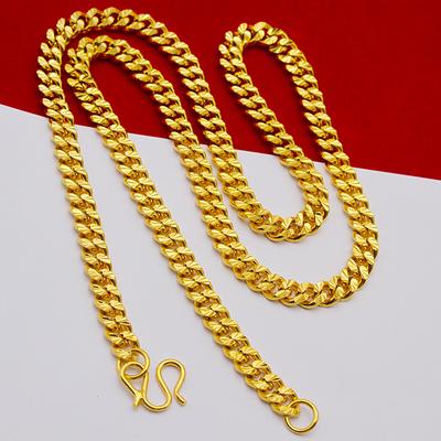 Simple Sand Gold NK Necklace Men's Gold-plated Women's Thick Necklace Cuban Chain