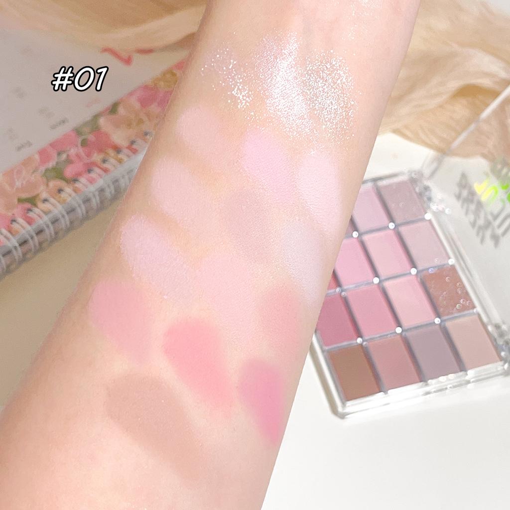 Love the 16-color eye shadow plate, pearlescent matte lying silkworm, brighten the low-saturated earth color daily makeup