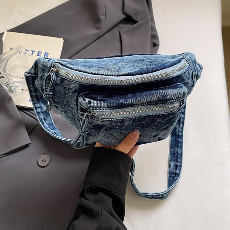 Große Kapazität Bauchtasche für Damen Leinwand Fanny Packs Weibliche Hüfttasche Damen Lässige Jeans Crossbody Brusttaschen Reise