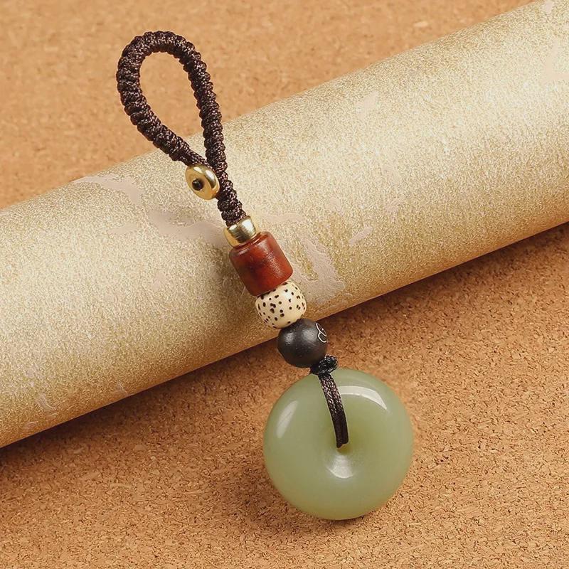 

Вишуканий брелок-підвіска з агату та халцедону з нефриту - креативний подарунок високого класу для пар, чоловіків та жінок