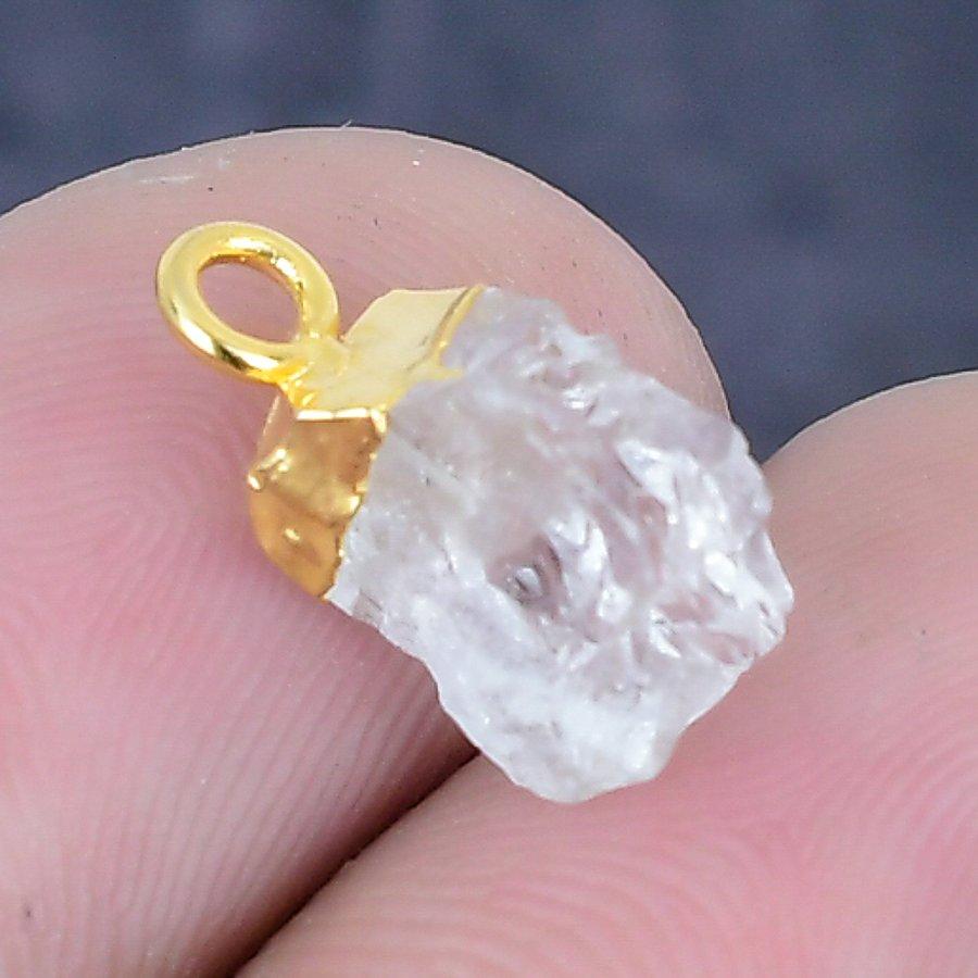 Crystal Rough Gemstone 925 Sterling Silver Jewelry Pendant 0.59"