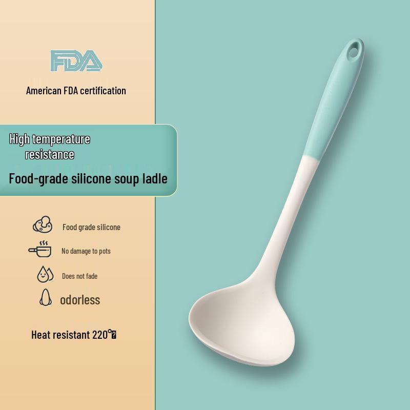 Set Spatulă și Lingură Perforată din Silicon Antiaderent pentru Temperaturi Înalte