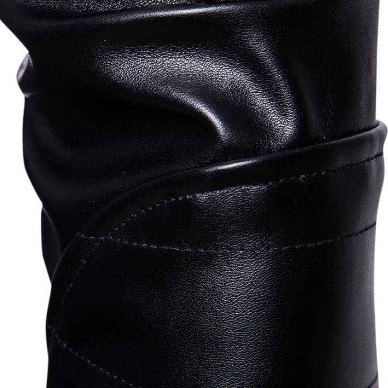 Men's Leather Jacket New Men's Stand Collar Zipper Cardigan Solid Color Jacket Casual Jacket