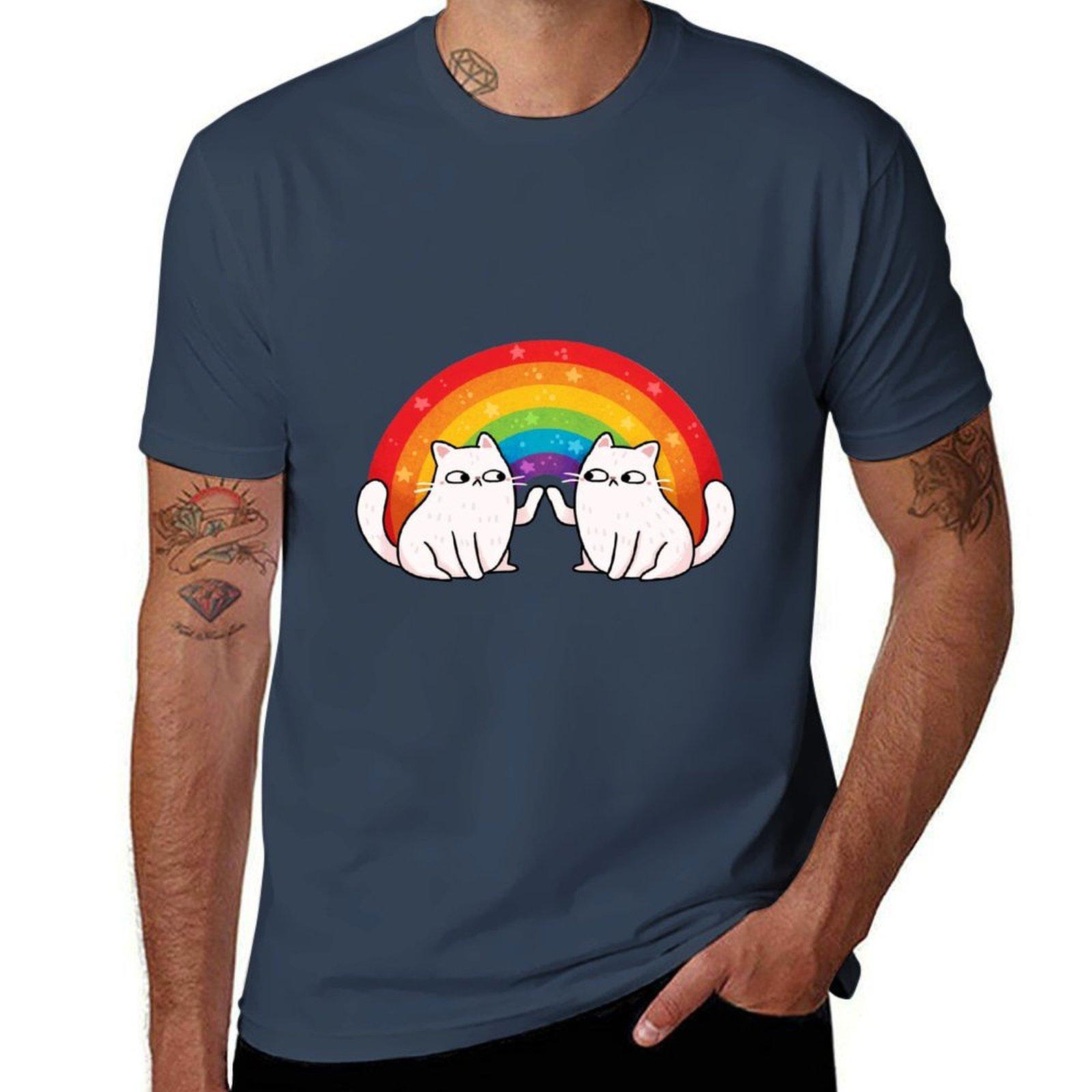 Rainbow Cats Tshirt Sun Block Outdoor Tshirt S