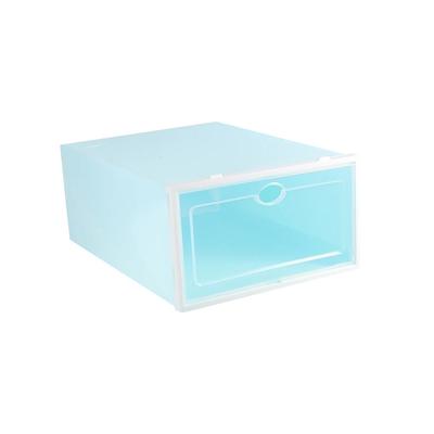 PP Material Transparent Shoes Box Dustproof Stackable Drawer Shoe Box Minimalist Design Shoes Organizer Box for Household Use