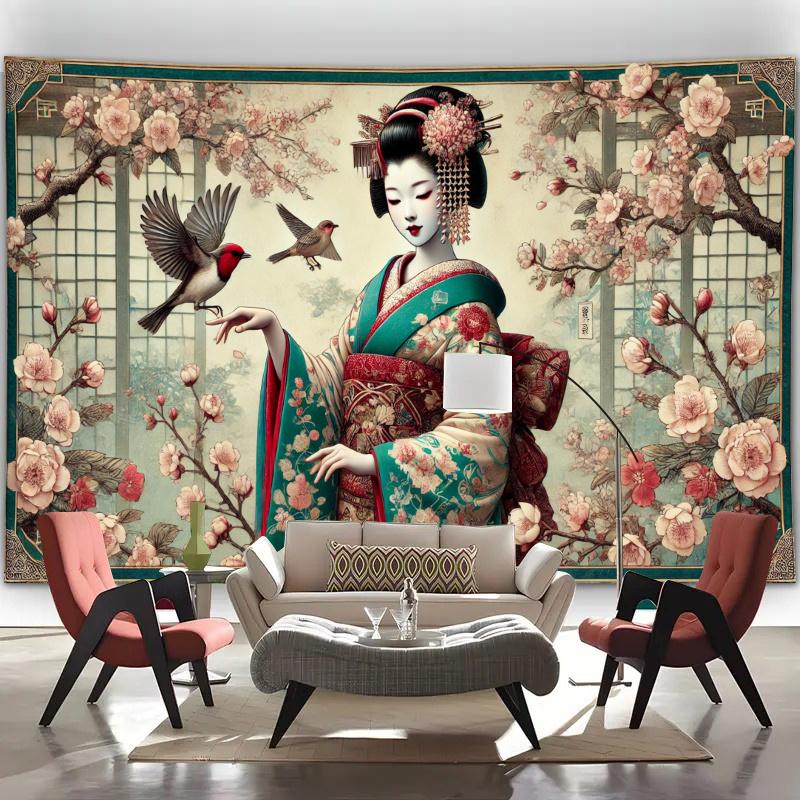 1 Japanese geisha background banner suitable for birthdays festivals parties multiple sizes to choose from