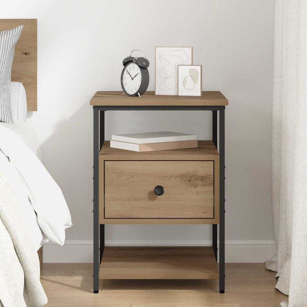 Artisan Oak Nightstand 40 X 42 X 56 Cm Engineered Wood