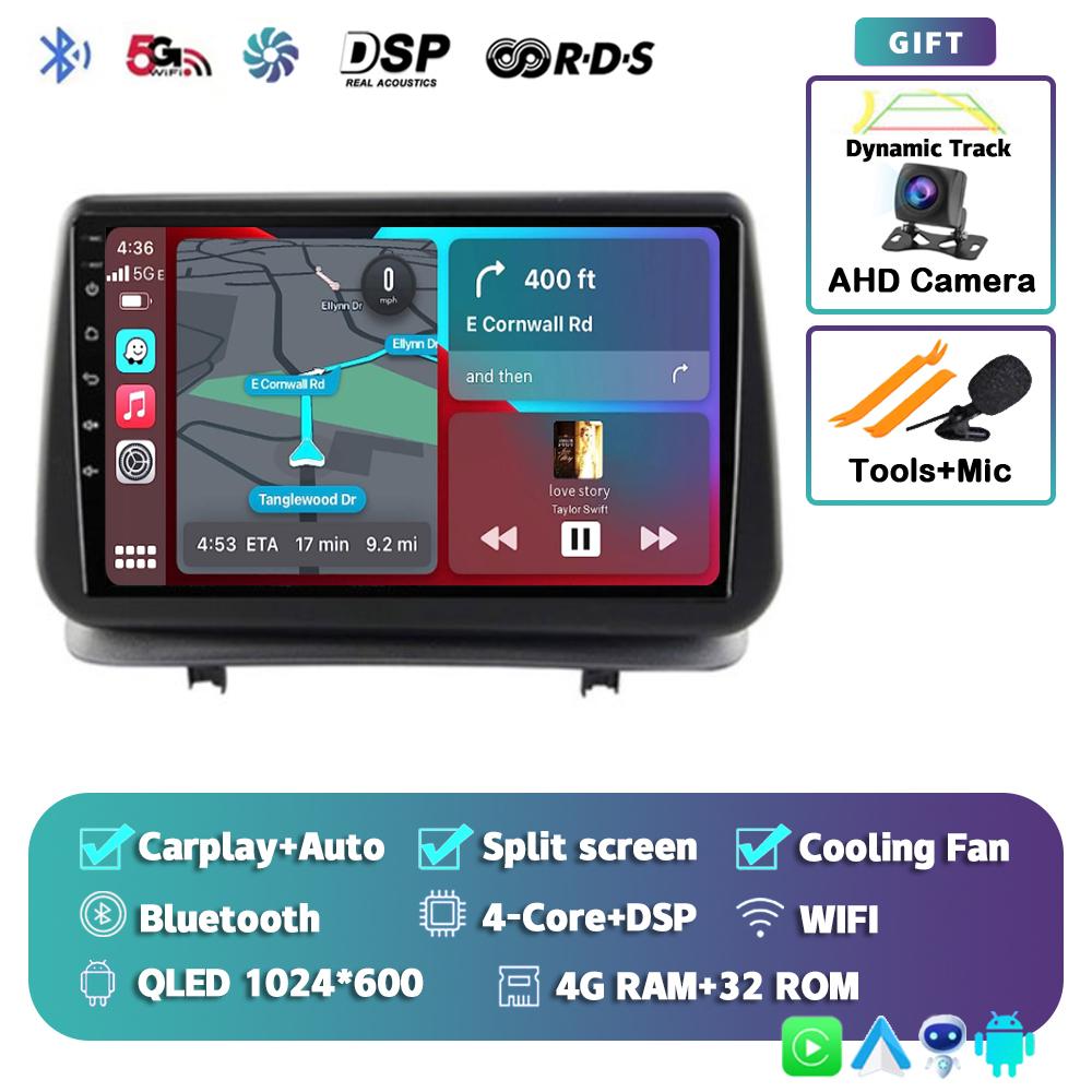 Android 14 Carplay Auto For Renault Clio 3 CLIO 3 2005 - 2014 Car Radio Multimedia Navigation GPS Player Stereo WiFi+4G BT DSP