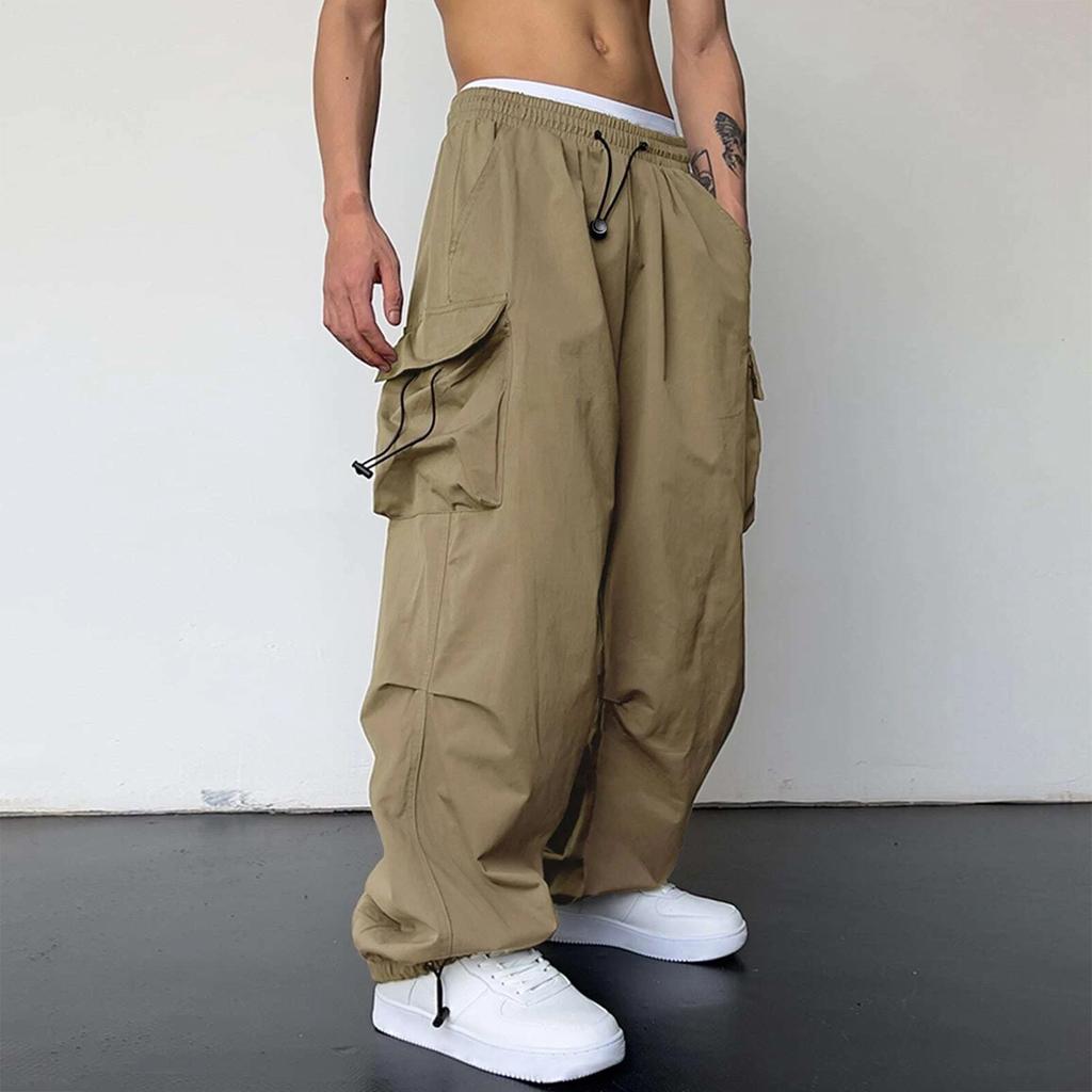 Cargo Padákové kalhoty Pánské Harajuku Oversized Streetwear Y2k Hip Hop Široké Leg Joggers Baggy Techwear Horolezecké tréninkové kalhoty