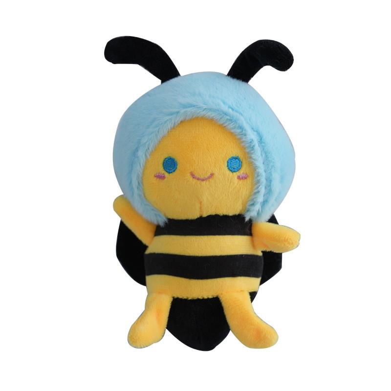 Adorable Plush Honeybee Keychain Cute Cartoon Couple Bag Charm Car Keyring Wholesale