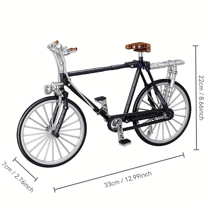 Retro Ziegelstein Fahrrad Modellbausatz Buntes Mountainbike mit Zubehör Spielzeugmodell Vintage Detailliertes Konstruktionsrad Dekoration 1126 Teile