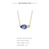 Fashion S925 Sterling Silver Geometric High-End Atmospheric Blue Pear-Shaped Gemstone With Ladies Clavicle Necklace