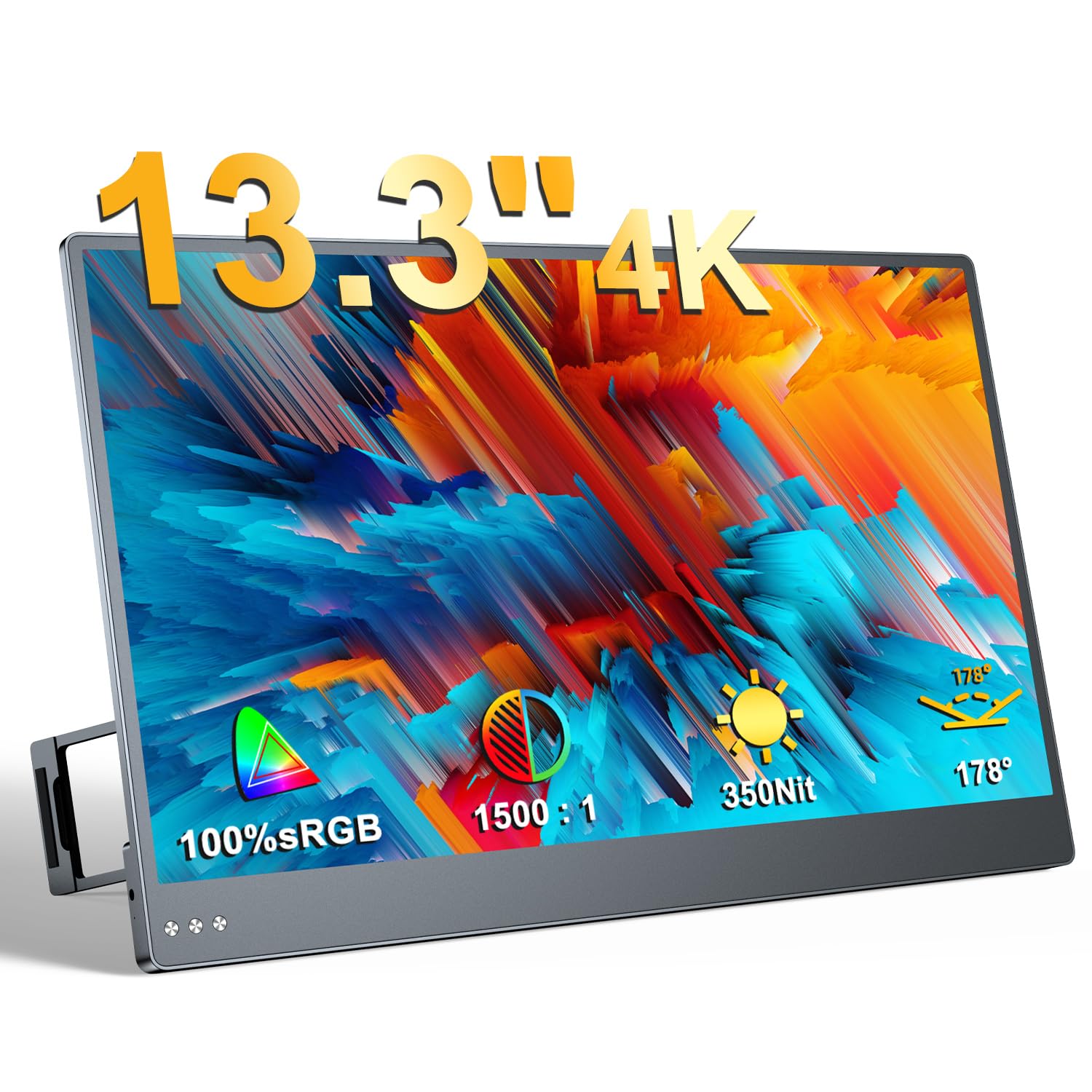 

Mobile Monitor EVICIV Inch 4K Mobile Display Game Monitor 3840x2160P Game Monitor sRGB Wide Color Gamut for Switch Portable Monitor IPS LCD Panel Thin чорний