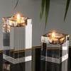 Modern Crystal Candle Holders Glass Butter Lamp Holder Creative Candlestick Ornaments  Indoor
