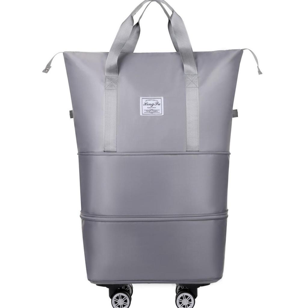 Universal Expandable Double-Layer Travel Bag: Carry-on, Shoulder, Handheld Sports & Yoga Bag with Wheels