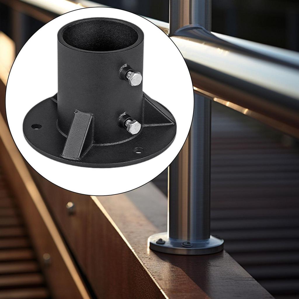 Concrete Mounted Base for Round Fence Posts with Screws Lighting And Fencing