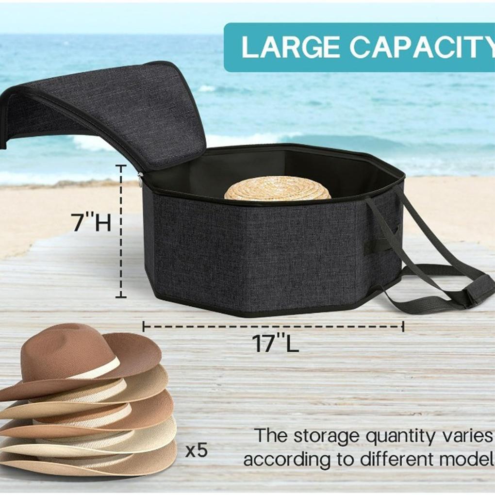 New Storage Collapsible Hat Case Hat Box for Travel Cowboy Cap Hat Organizer for Closet with Handles Hat Boxes for Men and Women