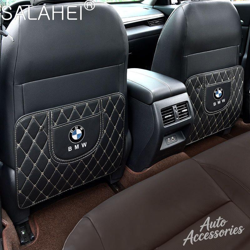 AAAPO1 Car Seat Back Protector Mat Leather Prevent Dirty Anti Kick Pad For BMW X1 X3 X4 X5 F15 F16 G30 7 Series G11 F48 F39 520 525 F30