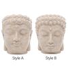 Buddha Head Figurine Flower Pot Desktop Ornament Bonsai Resin Flowerpot Sculpture for Table Desk Shelf Cabinet Home Decor