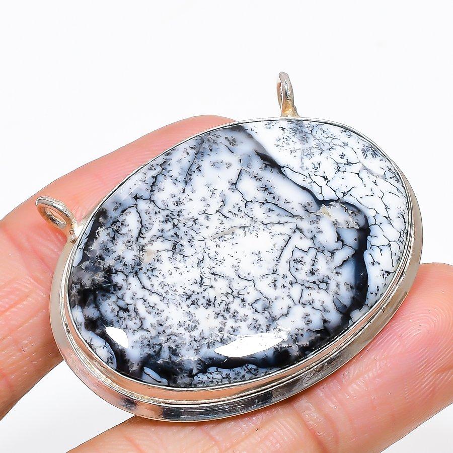 

Dendrite Opal Gemstone Handmade 925 Sterling Silver Jewelry Pendant 1.42 KJ-155