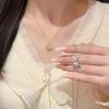 Fashion Goldfish Pendant Titanium Steel Necklace Women Delicate Zircon Clavicle Chain