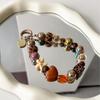 Winter Brown Maillard Color Leopard Print Beaded Mobile Phone Chain Rice Bead Sea Star Pendant Bag Pendant