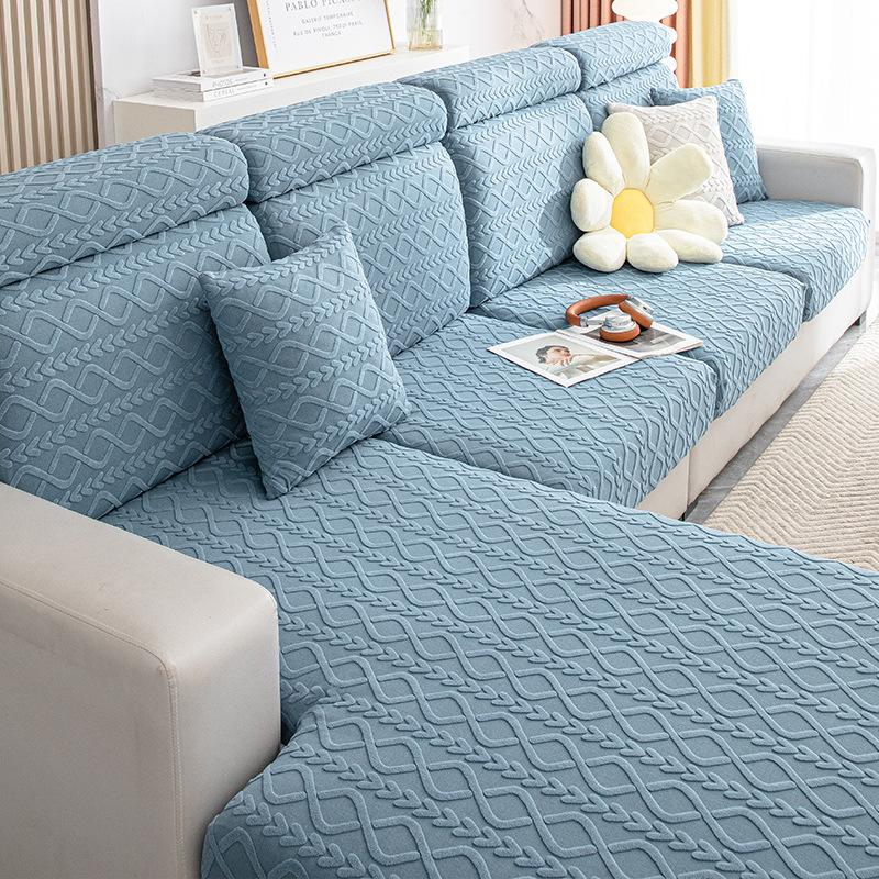 Jacquard Polar Fleece Sofa Cover All-inclusive Universal Elastic Sofa Cover Four Seasons Universal Anti-cat Scratch Sofa Cover