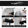 NEEWER 51"/130cm Parabolic Reflective Umbrella for Photography, Silver Inner/Diffuser Cover/Bag Included, Soft Lighting, Quick Folding, for Camera/Pho