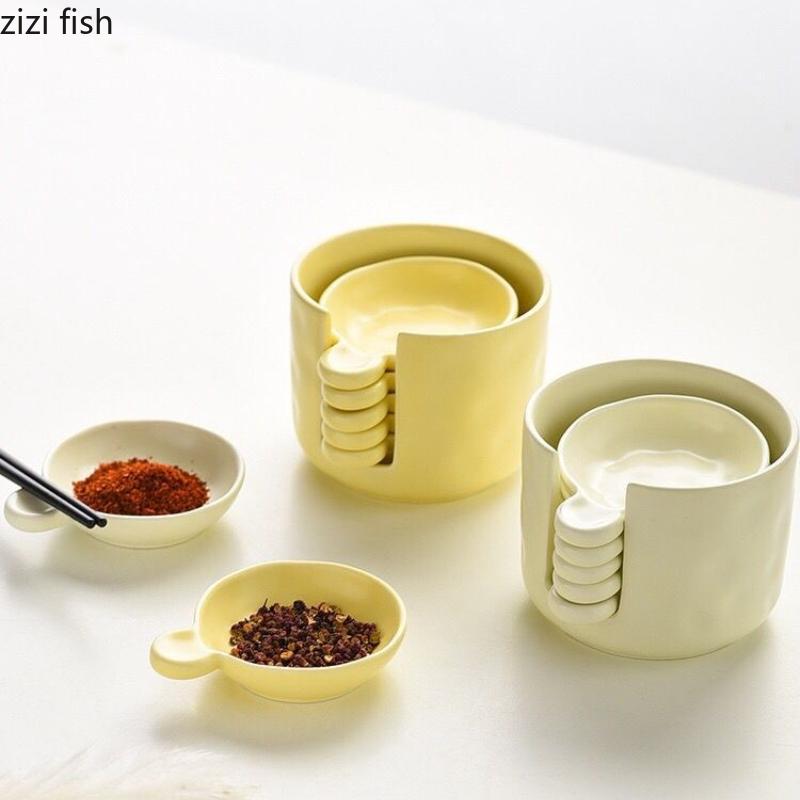 Ceramic Dipping Dish Hot Pot Seasoning Dish Sets Condiment Dishes Snack Plate Fruit Bowl Tasting Plate Sauce Tray Dessert Plates