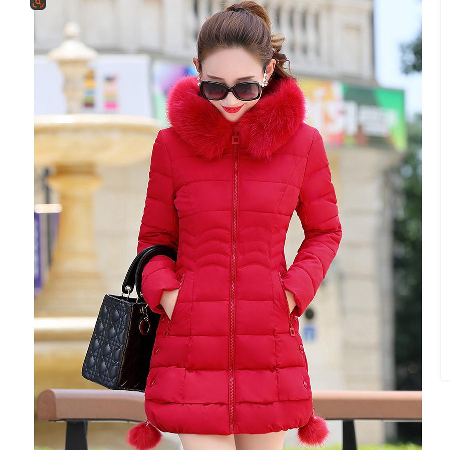 Down Jacket Women's Korean Version of The Slim Mid-length Women's Padded Jacket Padded Jacket