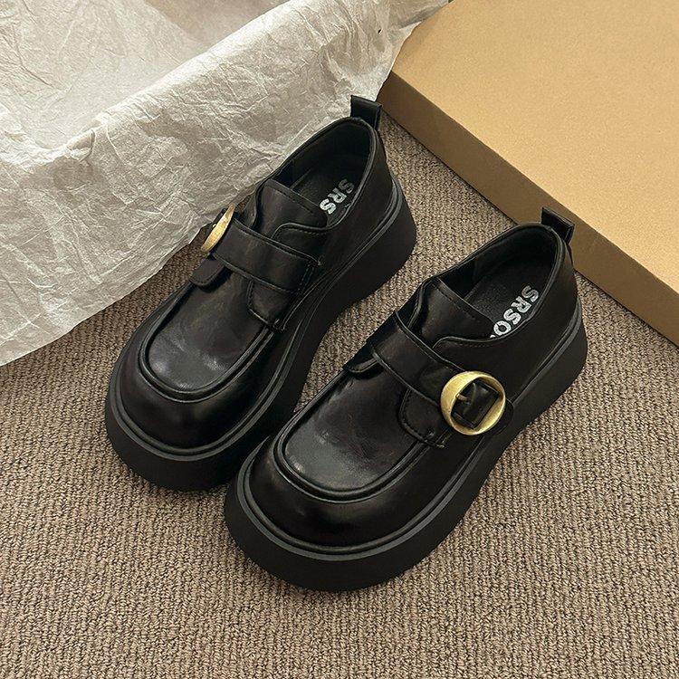 

Soft leather version~ platform-soled small leather shoes women s shoes 2025 spring new Boken shoes muffin-soled loafers versatile single shoes 35