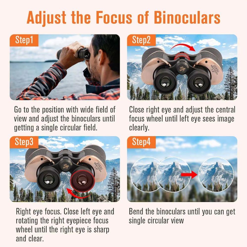 High Definition High Definition Binocular Large Eyepiece Outdoor Telescope 20x50 Binoculars Hiking