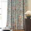1PC LOZUJOJU French Idyllic Style Blackout Curtains Blue Bottom Peony Print Curtains Thick Curtains for Bedroom Living Room Window for Home Decor