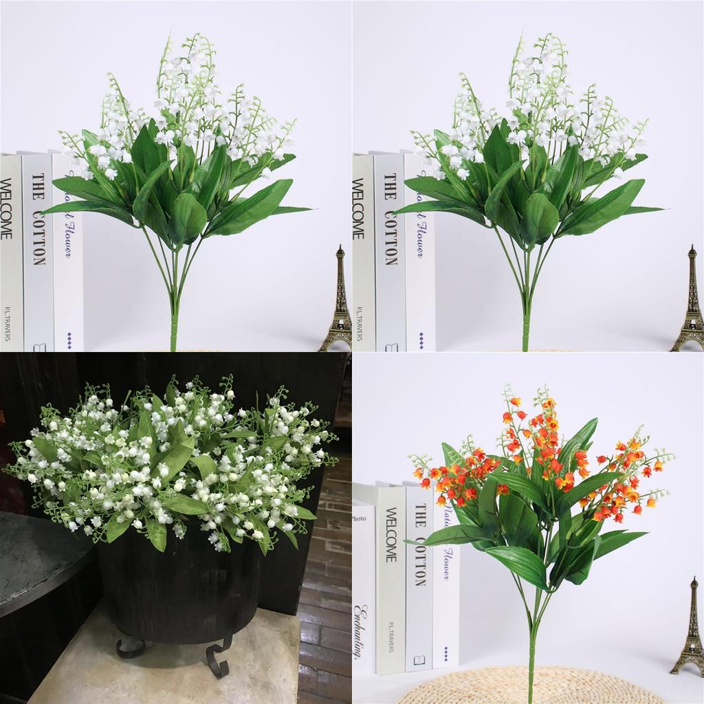 High Realistic 7 Branch Lily Of The Valley Fake Flowers For Stylish Home And Event Decor