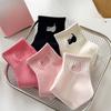 Summer Thin Combed Cotton Socks for Women, Cartoon Embroidery, Sweat-absorbing Boneless Socks for Women, Sports Socks