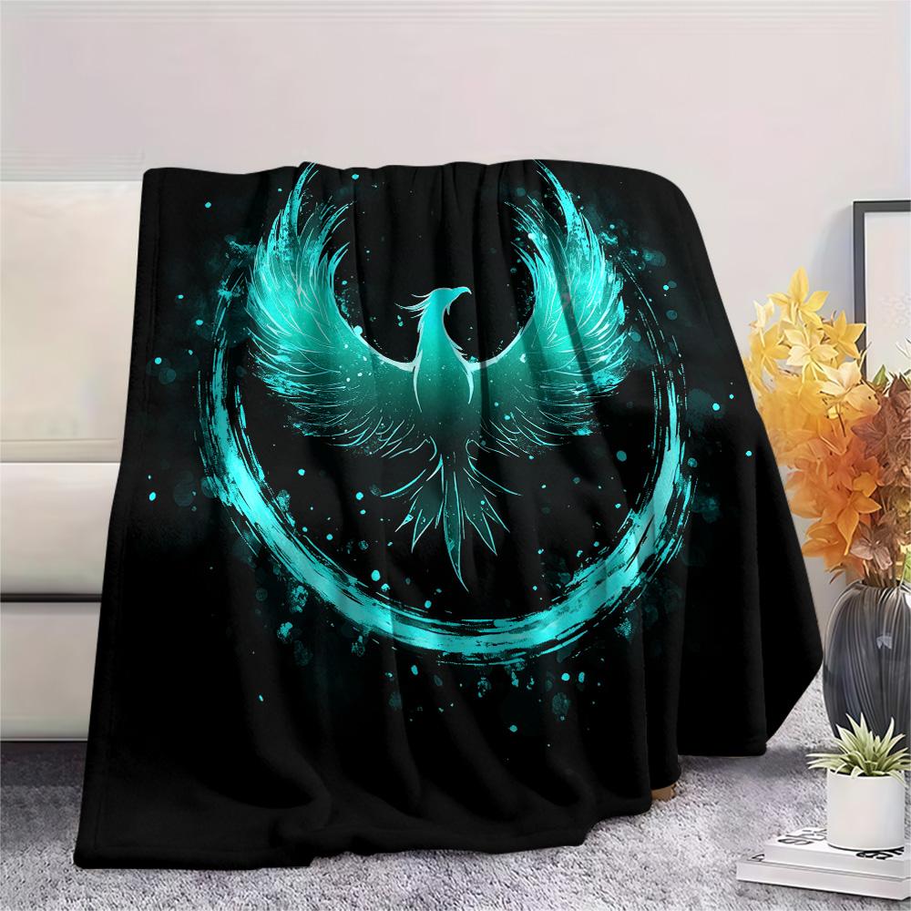 Sparkling Phoenix  Print Flannel Blanket, High quality Comfortable for All Seasons, Home Decor, Warmth and Comfort