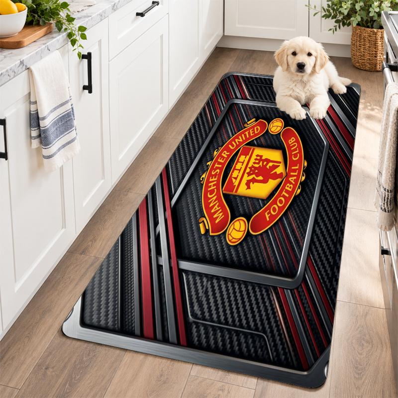 Flannel Kitchen Mat Manchester United Soft Area Rug Non Slip Floor Carpet Home Decoration