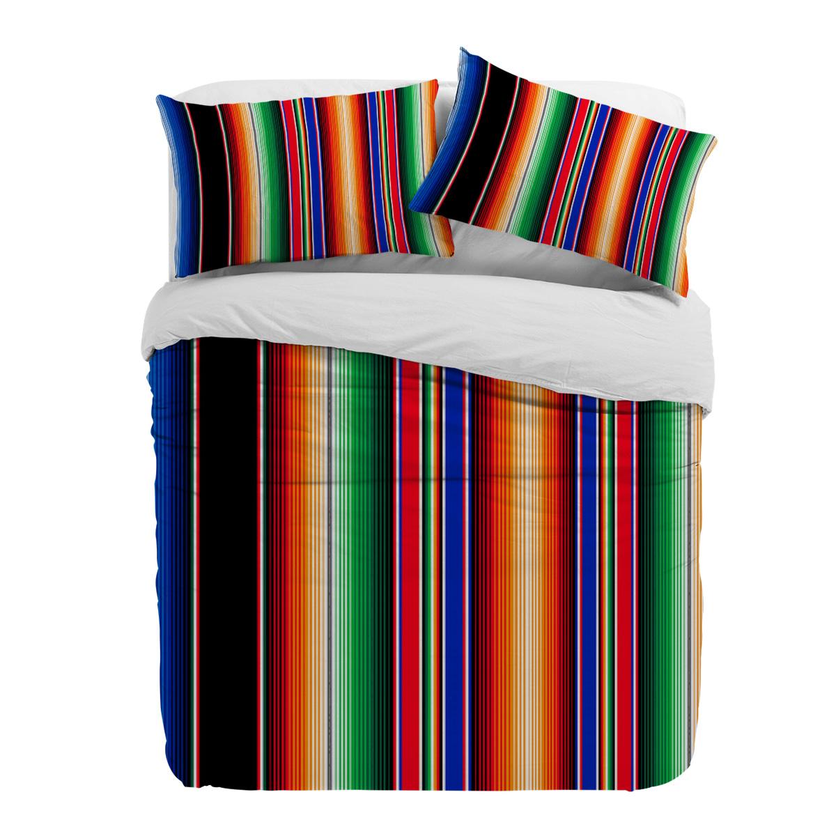 

Mexican Stripes Colorful Stripes Duvet Cover With Pillow Case Custom 3pcs Bedding Set Quilt Cover Double Bed Home Textile (135x200cm)