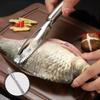 Fischschuppenentferner aus Edelstahl, 2-teiliger Fischhautschäler, Fischschuppenentferner, Fischschuppenschaber, schneller und einfacher zu entfernen