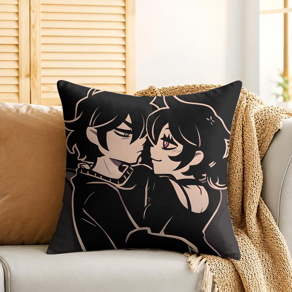 Anime The CCoffin Of Andy And Leyley Cushion Cover Silky Short Plush Invisible Zipper Dustproof Sofa Pillow Case For Home Decor